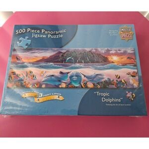 MasterPieces Tropic Dolphins 500 Piece Panoramic Jigsaw Puzzle 36x12 New Sealed